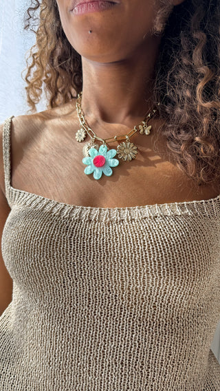 Collier Marguerite (bleu)