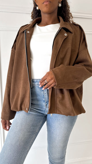Veste en daim (camel/marron) 🇮🇹
