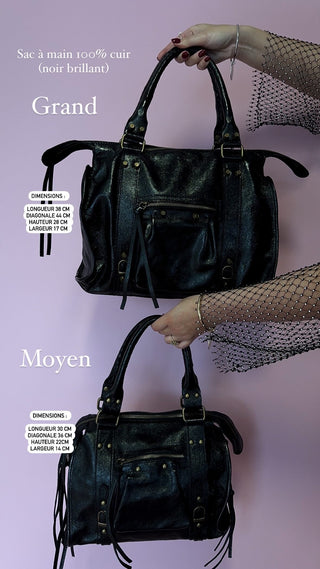 Sac en cuir Gossip (noir) GRAND 🇮🇹