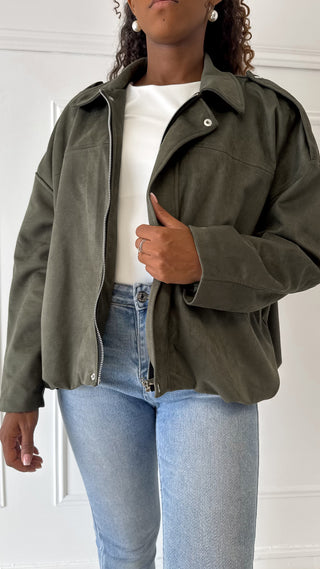Veste en daim (kaki) 🇮🇹
