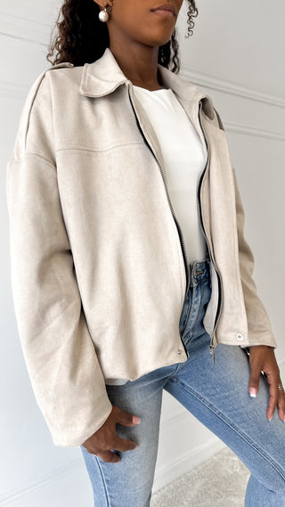 Veste en daim (beige) 🇮🇹
