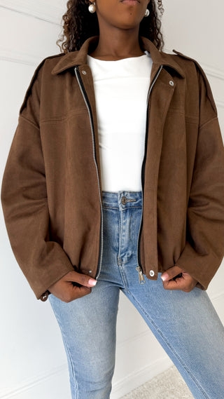 Veste en daim (camel/marron) 🇮🇹
