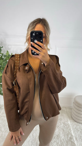Veste en daim (camel/marron) 🇮🇹