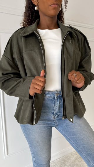 Veste en daim (kaki) 🇮🇹