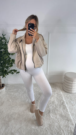 Veste en daim (beige) 🇮🇹