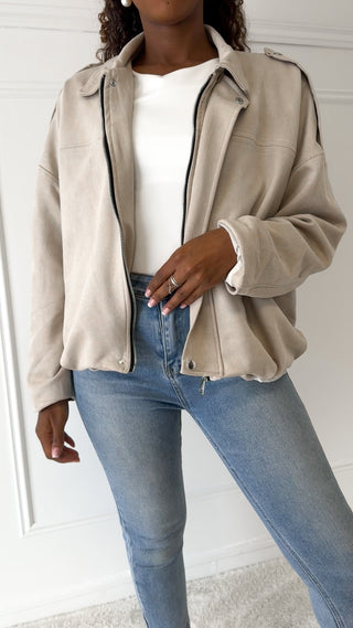 Veste en daim (beige) 🇮🇹