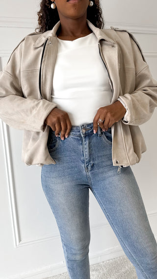 Veste en daim (beige) 🇮🇹