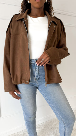 Veste en daim (camel/marron) 🇮🇹