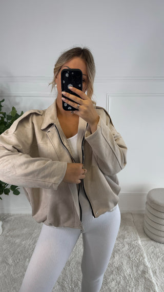 Veste en daim (beige) 🇮🇹