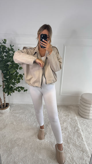 Veste en daim (beige) 🇮🇹