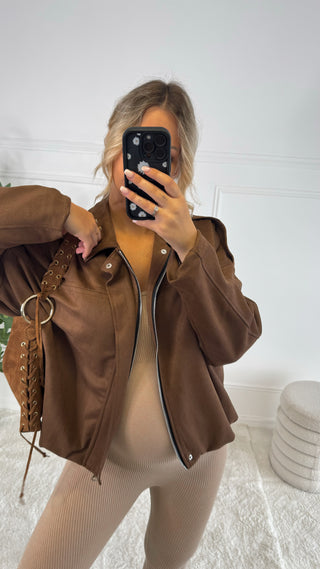 Veste en daim (camel/marron) 🇮🇹