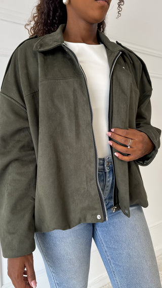 Veste en daim (kaki) 🇮🇹