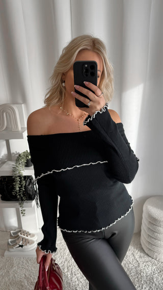 Top Bardot (noir)