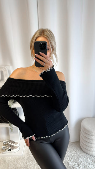 Top Bardot (noir)