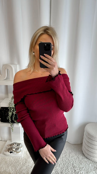 Top Bardot (bordeaux)
