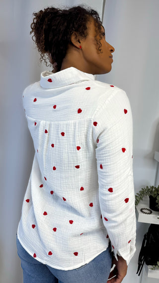 Chemise coeur (blanche)