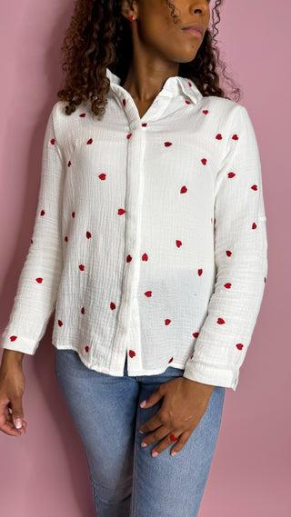 Chemise coeur (blanche)