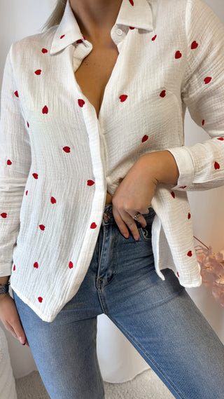 Chemise coeur (blanche)