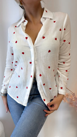Chemise coeur (blanche)