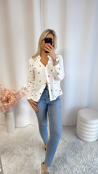 Chemise coeur (blanche)