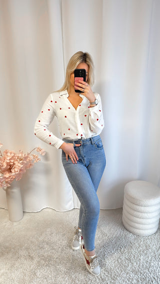 Chemise coeur (blanche)