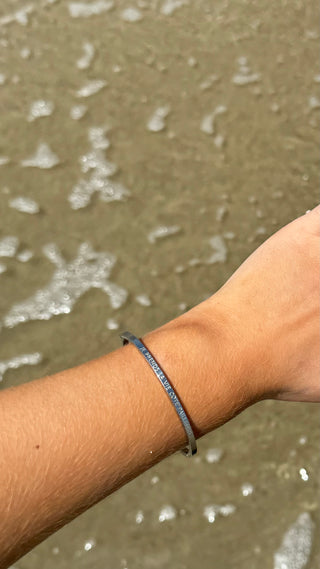 Bracelet " Je prends la vie côté paillettes " (argenté)