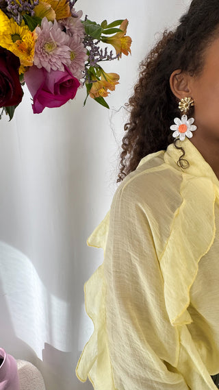 Boucles d'oreilles Marguerite (blanc)