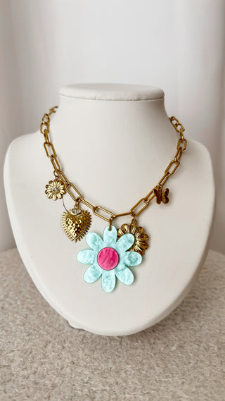 Collier Marguerite (bleu)