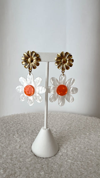 Boucles d'oreilles Marguerite (blanc)