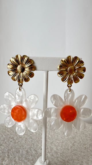 Boucles d'oreilles Marguerite (blanc)