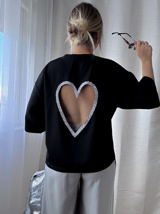 T-shirt COEUR PRÉCIEUX (noir)