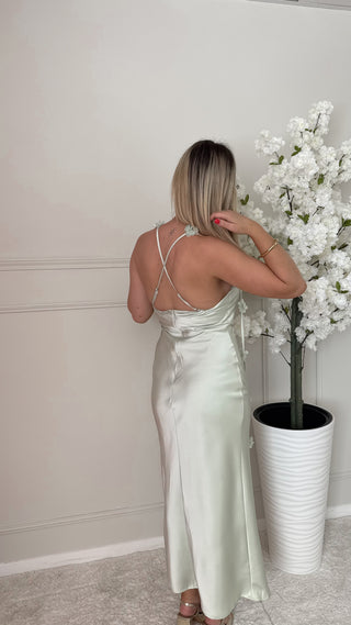 Robe Marguerite (vert d’eau)