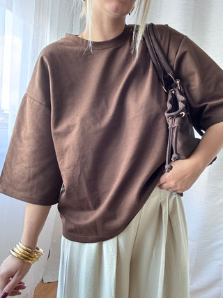 T-shirt COEUR PRÉCIEUX (marron chocolat)