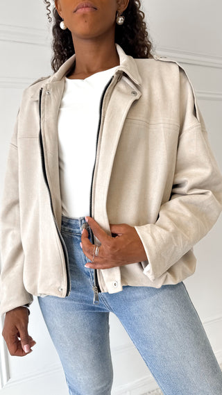 Veste en daim (beige) 🇮🇹