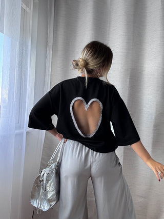 T-shirt COEUR PRÉCIEUX (noir)
