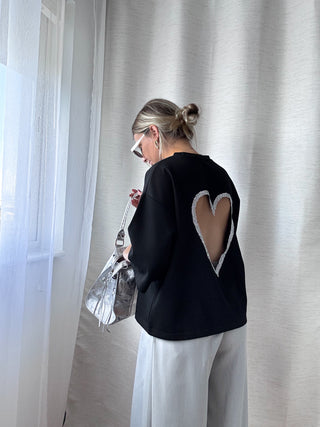 T-shirt COEUR PRÉCIEUX (noir)