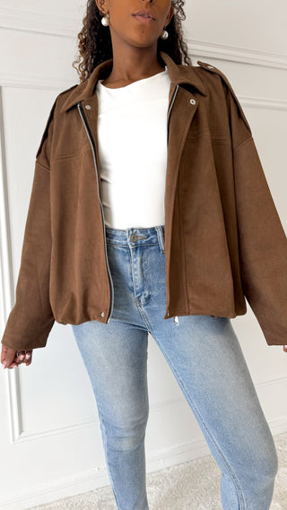 Veste en daim (camel/marron) 🇮🇹