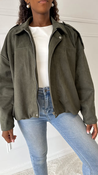 Veste en daim (kaki) 🇮🇹