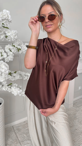 Top satin (marron chocolat) 🇮🇹