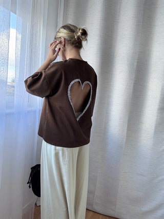 T-shirt COEUR PRÉCIEUX (marron chocolat)