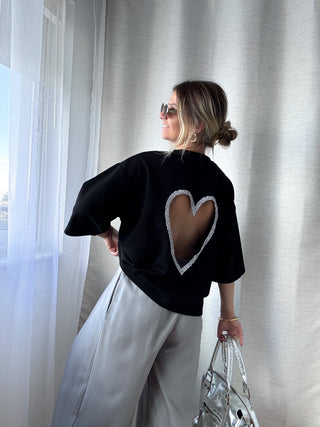 T-shirt COEUR PRÉCIEUX (noir)