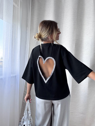 T-shirt COEUR PRÉCIEUX (noir)