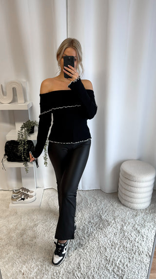 Top Bardot (noir)