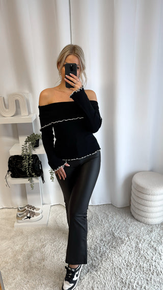 Top Bardot (noir)