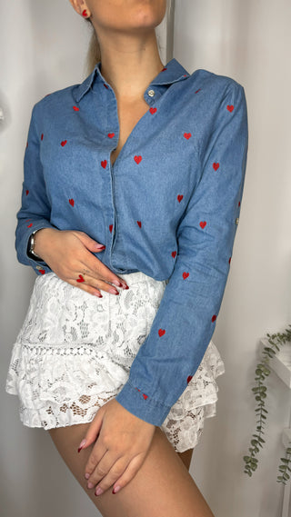 Chemise coeur (bleue)