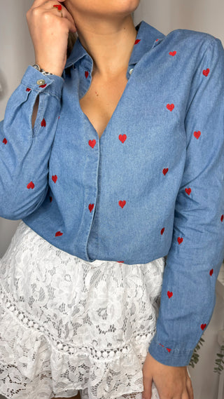 Chemise coeur (bleue)